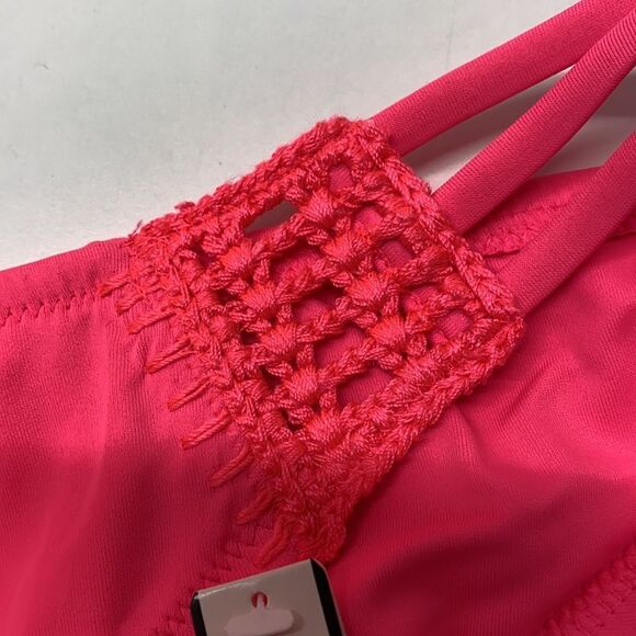 🔥🏖VICTORIA SECRET  swimsuit The Fabulous/The strappy cheeky Hot pink  New - Picture 6 of 7
